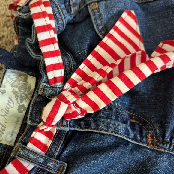 Old Navy Red White Blue Minnie Mouse Long shorts Ruffles Size 8 - Picture 4 of 9